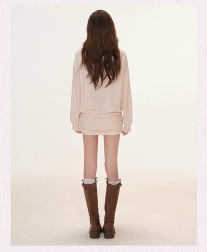 [Pre-order] Limerance Long-Sleeved Lotus Root Pink Dress for Women, Inner Camisole Top
