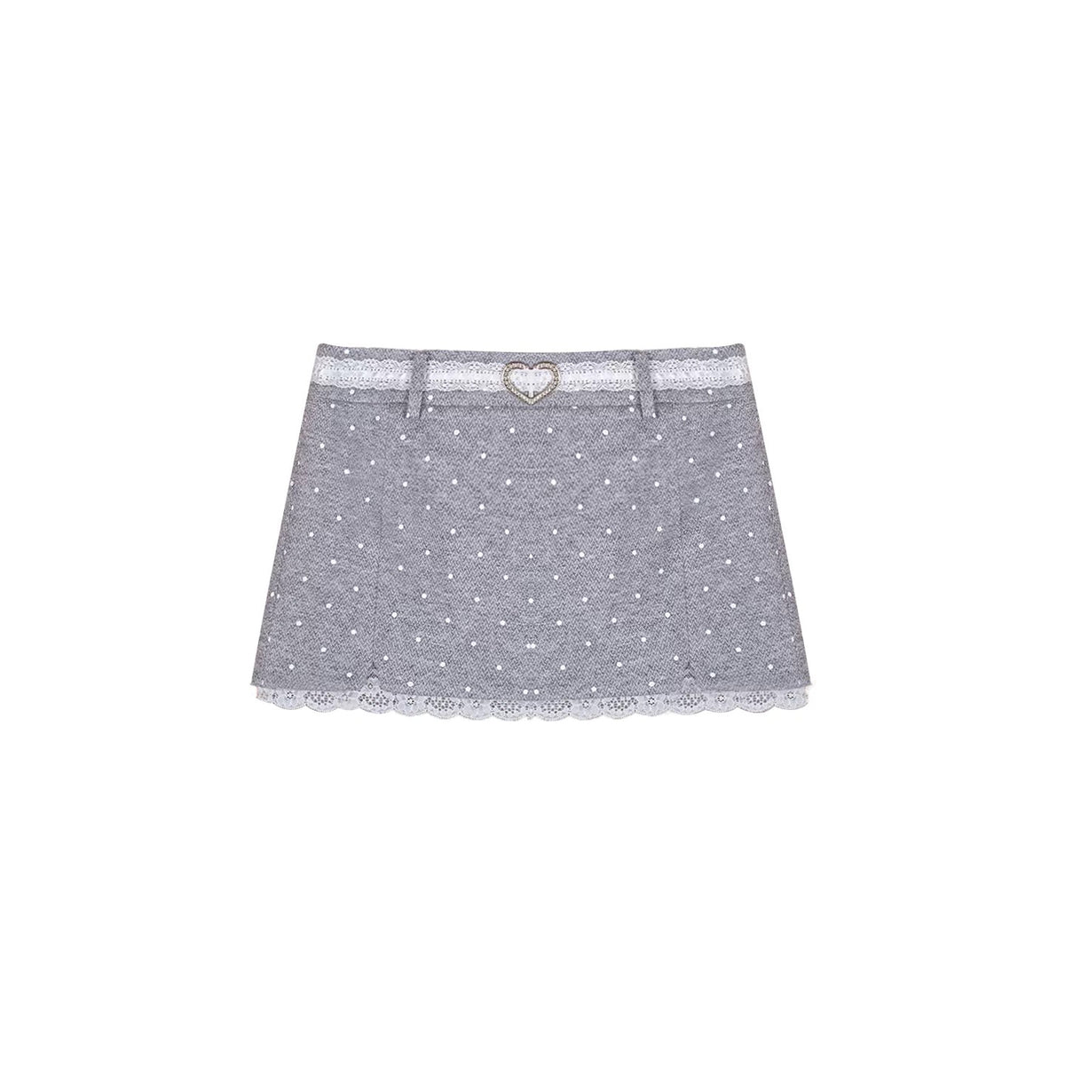 [Pre-order] Limerance Pure Desire Two-Piece Lace Tencel Shirt with Padded Bra and Polka Dot Low-Waisted Skirt