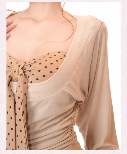 [Pre-order] Limerance Three-Piece Long-Sleeved Suit Women's Shirt + Inner shirt + Skirt Set